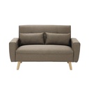 Canbily Sofa 2Seater - Wood Pattern - Plastic Legs - Light Brown Fabric